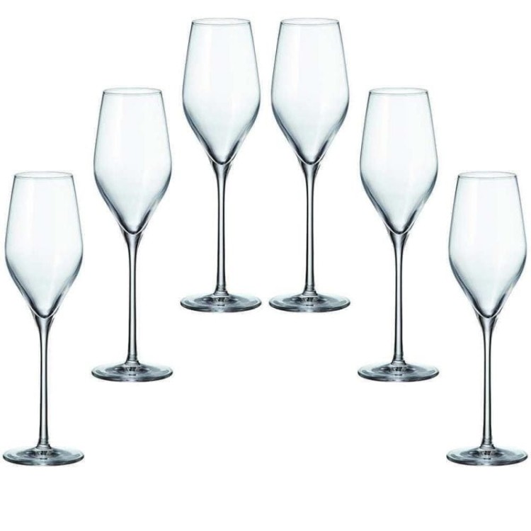 Lamborghini 6 Kryształowych kieliszków do wina musującego