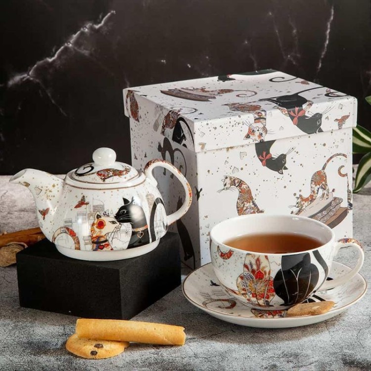 Zestaw do herbaty z serii "Koty"